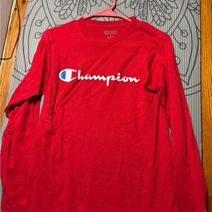 Champion Red Men's Long Sleeve Shirt